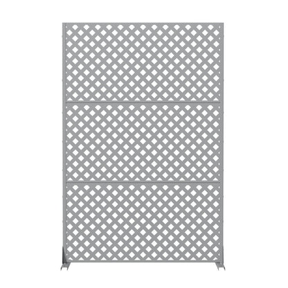 72" Gray Diamond Steel Three Panel Outdoor Privacy Screen HomeRoots