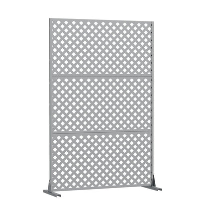 72" Gray Diamond Steel Three Panel Outdoor Privacy Screen HomeRoots