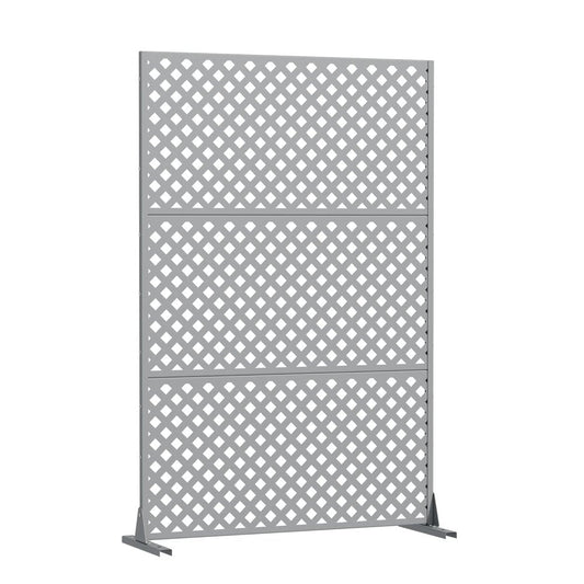 72" Gray Diamond Steel Three Panel Outdoor Privacy Screen