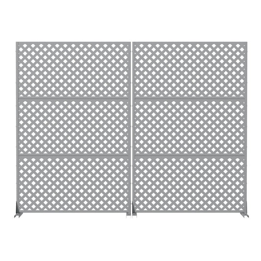 72" Gray Diamond Steel Six Panel Outdoor Privacy Screen