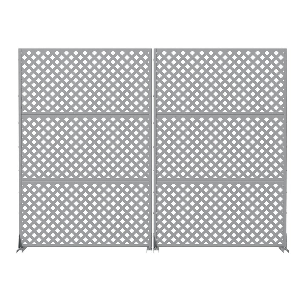 72" Gray Diamond Steel Six Panel Outdoor Privacy Screen HomeRoots