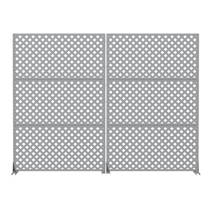 72" Gray Diamond Steel Six Panel Outdoor Privacy Screen HomeRoots