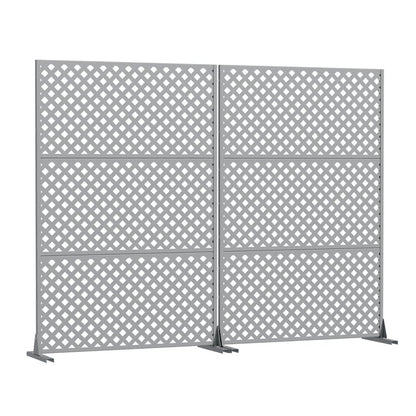 72" Gray Diamond Steel Six Panel Outdoor Privacy Screen HomeRoots