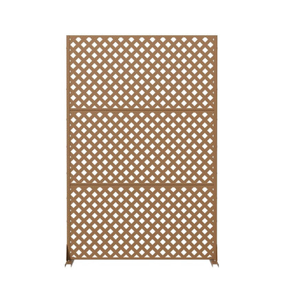 72" Brown Diamond Steel Three Panel Outdoor Privacy Screen HomeRoots