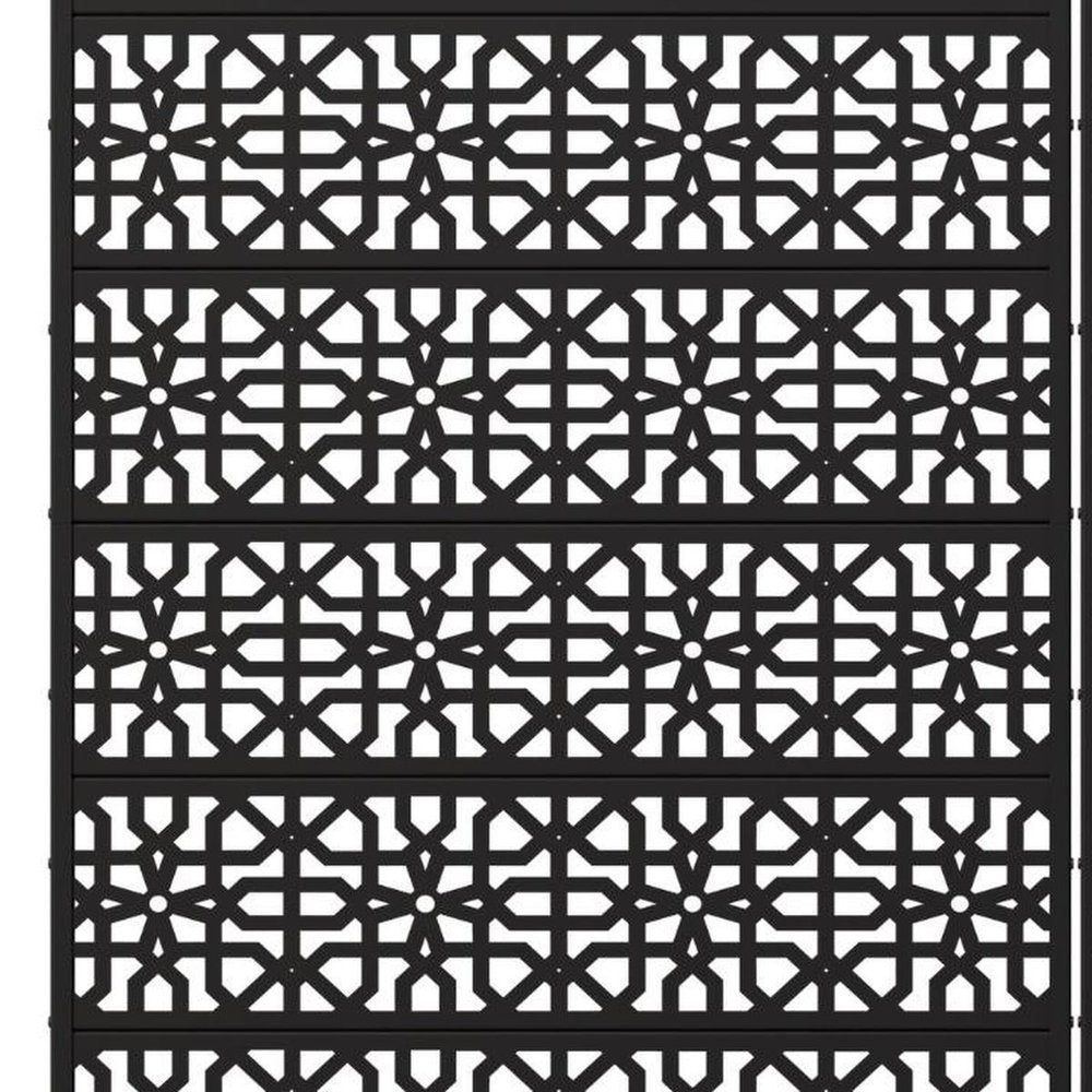 Set Of Two Black Moroccan Steel 12 Outdoor Privacy Screen — view 3