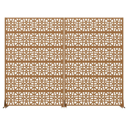 Set Of Two Brown Moroccan Steel 12 Outdoor Privacy Screen HomeRoots