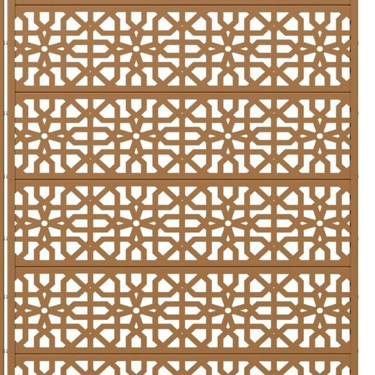 Set Of Two Brown Moroccan Steel 12 Outdoor Privacy Screen