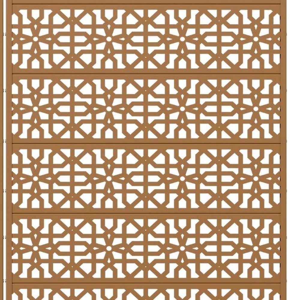 Set Of Two Brown Moroccan Steel 12 Outdoor Privacy Screen HomeRoots