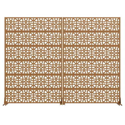 Set Of Two Brown Moroccan Steel 12 Outdoor Privacy Screen HomeRoots