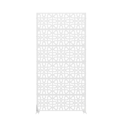 72" White Moroccan Steel Six Panel Outdoor Privacy Screen HomeRoots