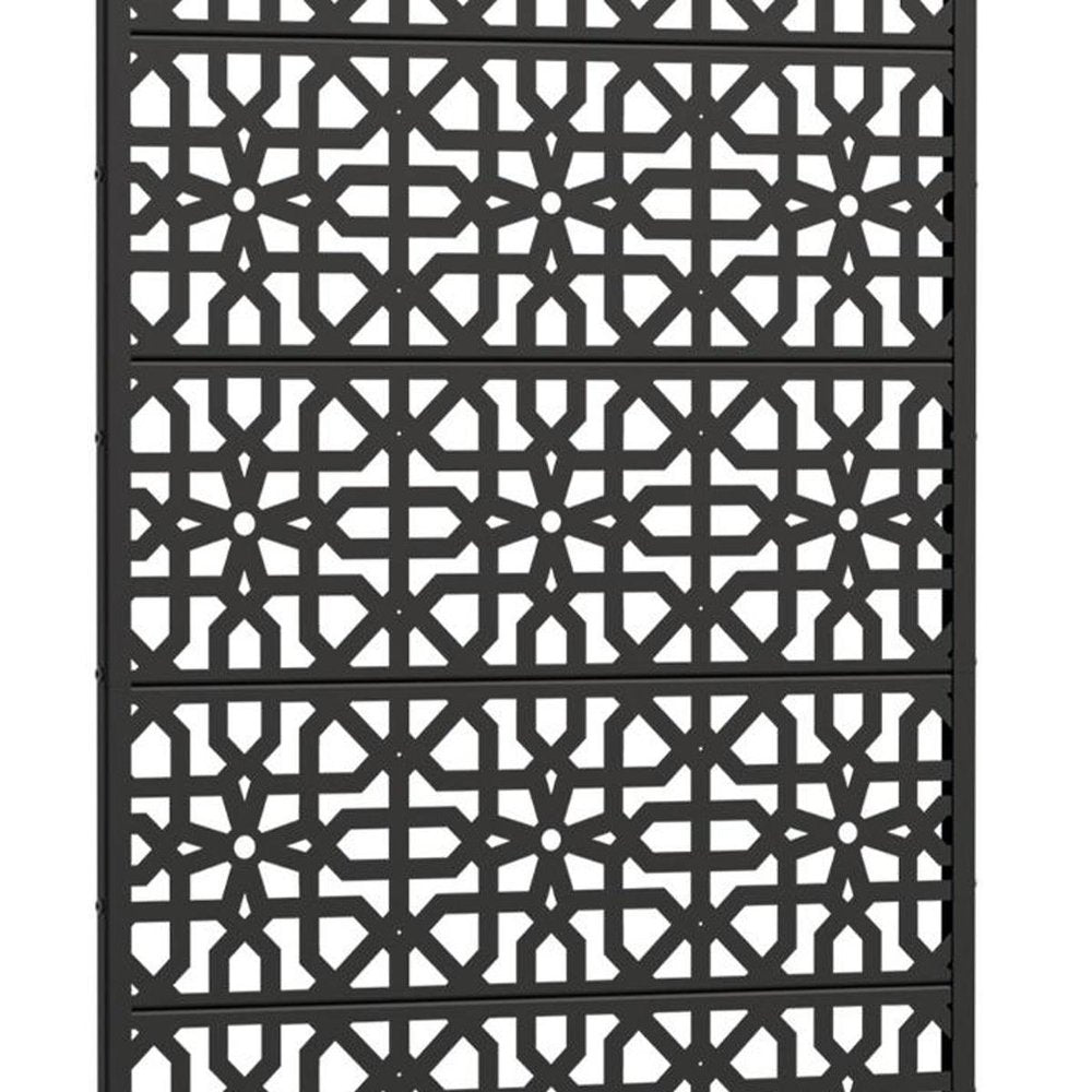 72" Black Moroccan Steel Six Panel Outdoor Privacy Screen — view 3