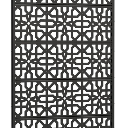 72" Black Moroccan Steel Six Panel Outdoor Privacy Screen HomeRoots