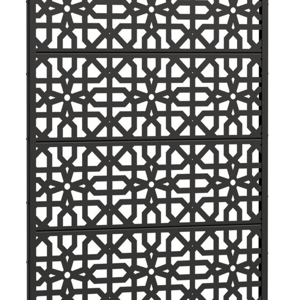 72" Black Moroccan Steel Six Panel Outdoor Privacy Screen — view 4