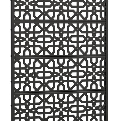 72" Black Moroccan Steel Six Panel Outdoor Privacy Screen HomeRoots