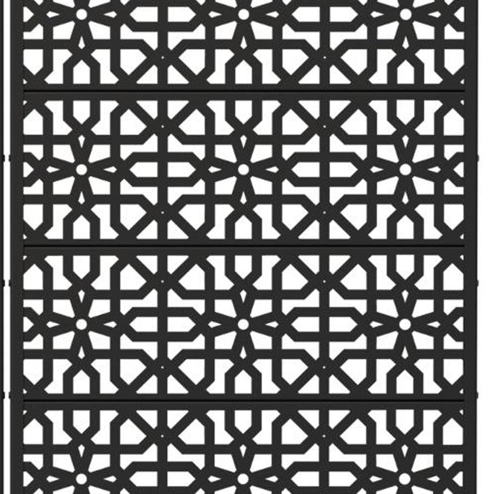 Set Of Two Black Moroccan Steel 12 Outdoor Privacy Screen — view 3