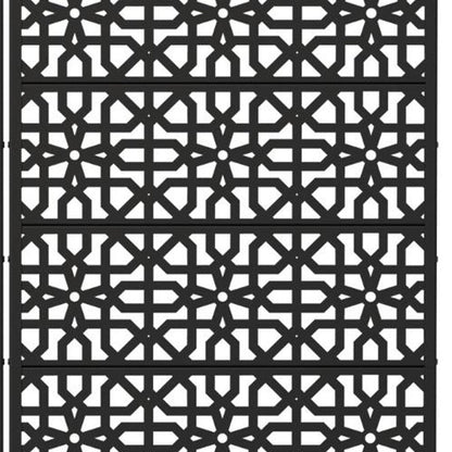 Set Of Two Black Moroccan Steel 12 Outdoor Privacy Screen HomeRoots