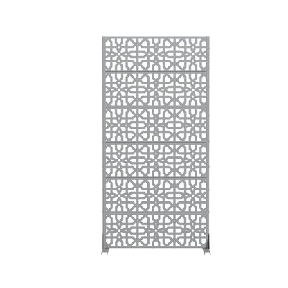 72" Gray Moroccan Steel Six Panel Outdoor Privacy Screen HomeRoots