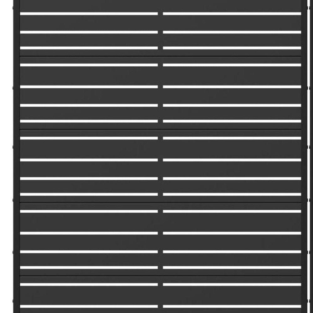 Set Of Two Black Striped Steel 12 Outdoor Privacy Screen — view 2