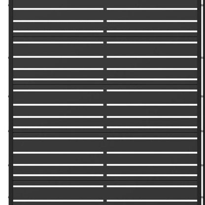 Set Of Two Black Striped Steel 12 Outdoor Privacy Screen HomeRoots