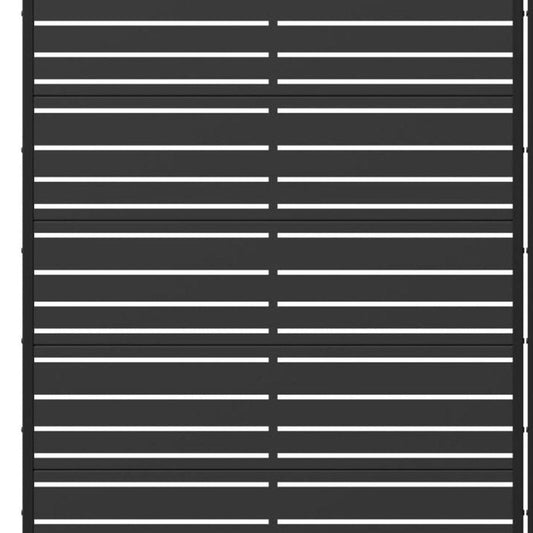 Set Of Two Black Striped Steel 12 Outdoor Privacy Screen