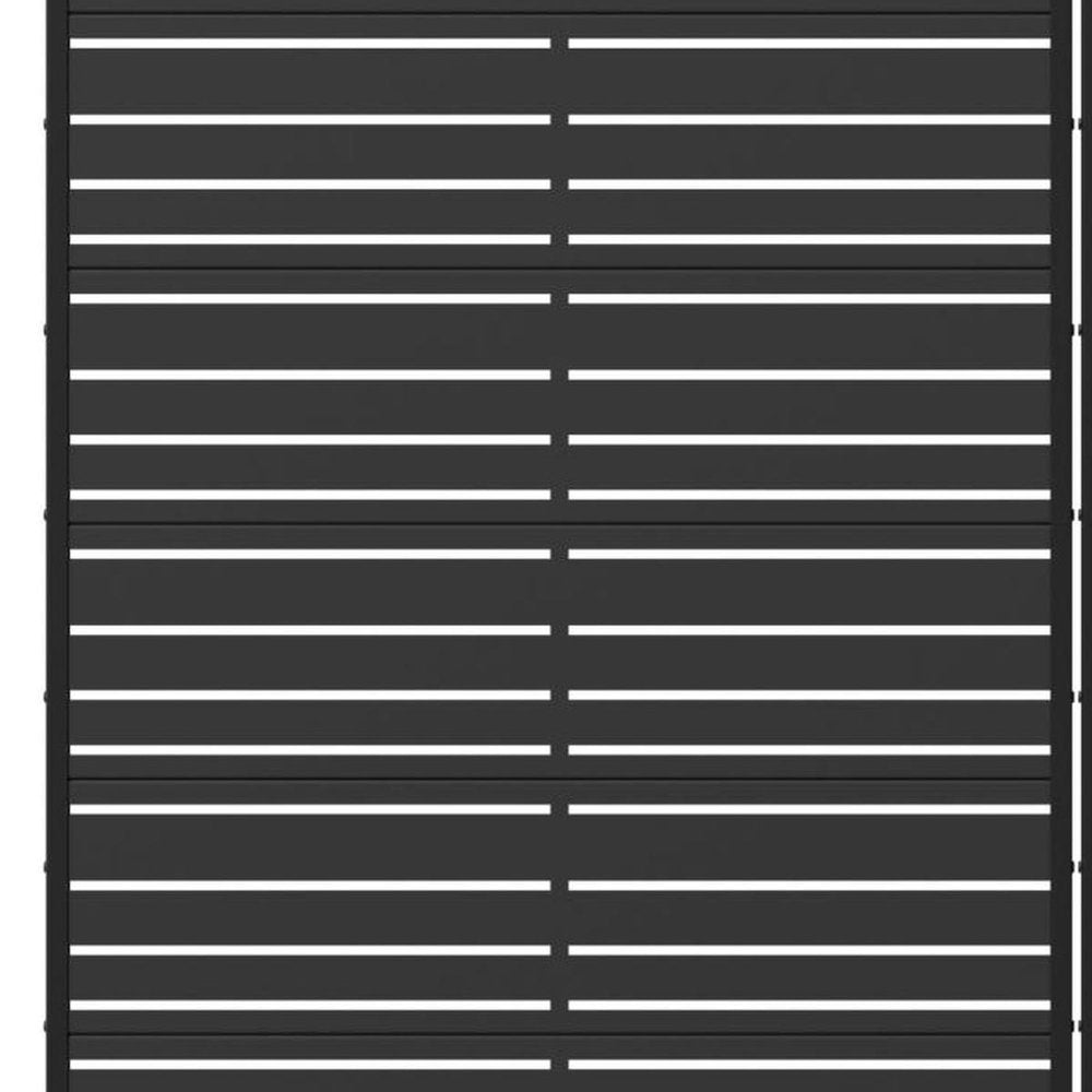 Set Of Two Black Striped Steel 12 Outdoor Privacy Screen