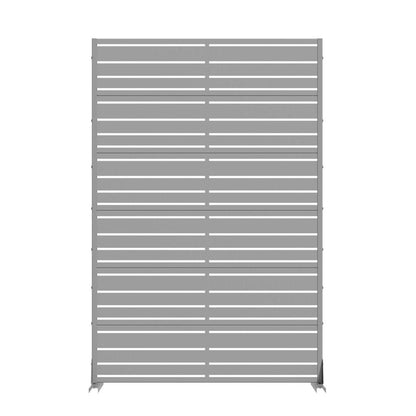 72" Gray Striped Steel Six Panel Outdoor Privacy Screen HomeRoots