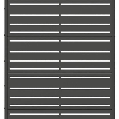 72" Black Striped Steel Six Panel Outdoor Privacy Screen