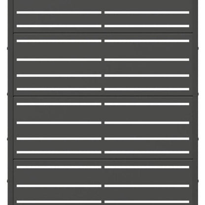 72" Black Striped Steel Six Panel Outdoor Privacy Screen HomeRoots