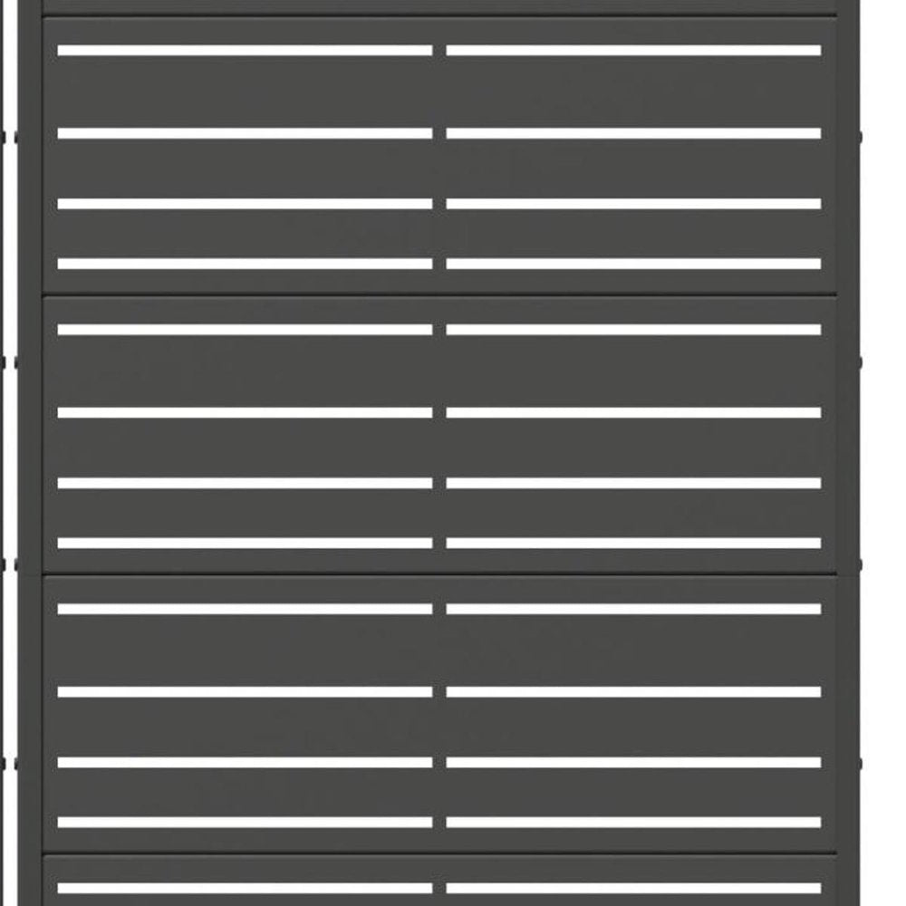 Set Of Two Black Striped Steel 12 Outdoor Privacy Screen HomeRoots