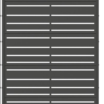 Set Of Two Black Striped Steel 12 Outdoor Privacy Screen