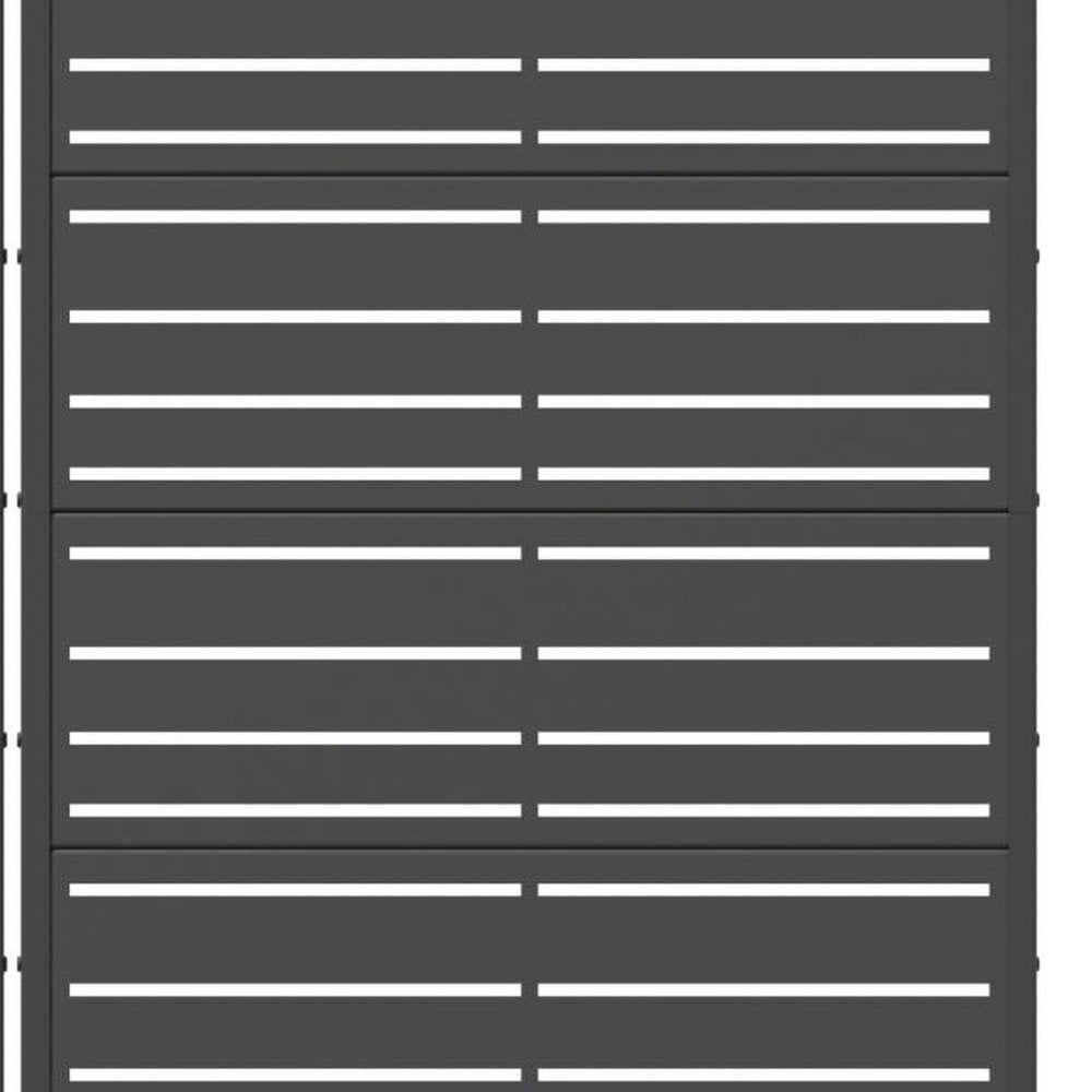 Set Of Two Black Striped Steel 12 Outdoor Privacy Screen HomeRoots