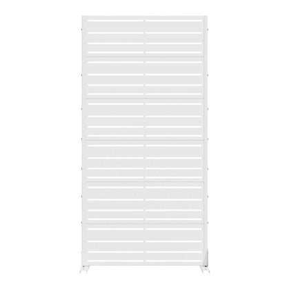 72" White Striped Steel Six Panel Outdoor Privacy Screen HomeRoots
