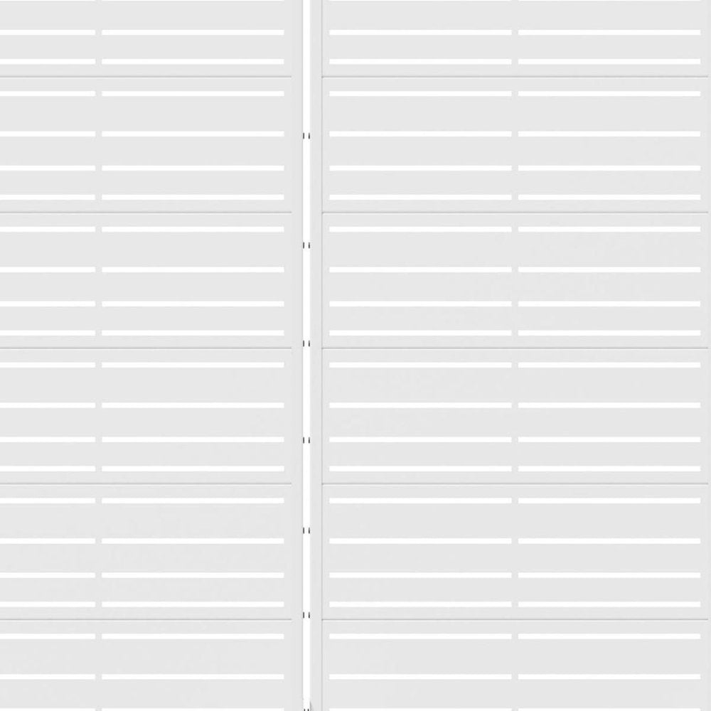 Set Of Two White Striped Steel 12 Outdoor Privacy Screen — view 3