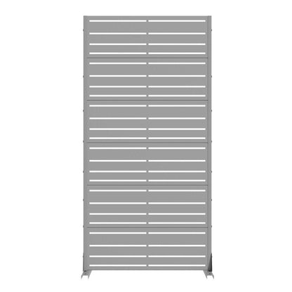 72" Gray Striped Steel Six Panel Outdoor Privacy Screen HomeRoots