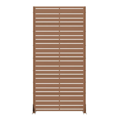 72" Brown Striped Steel Six Panel Outdoor Privacy Screen HomeRoots