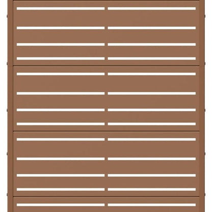 72" Brown Striped Steel Six Panel Outdoor Privacy Screen HomeRoots