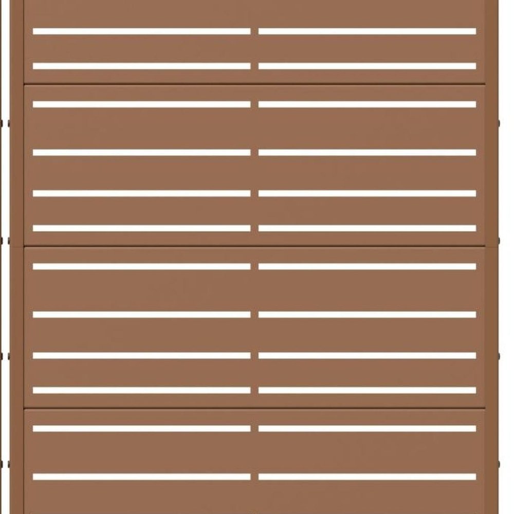 72" Brown Striped Steel 12 Outdoor Privacy Screen — view 3