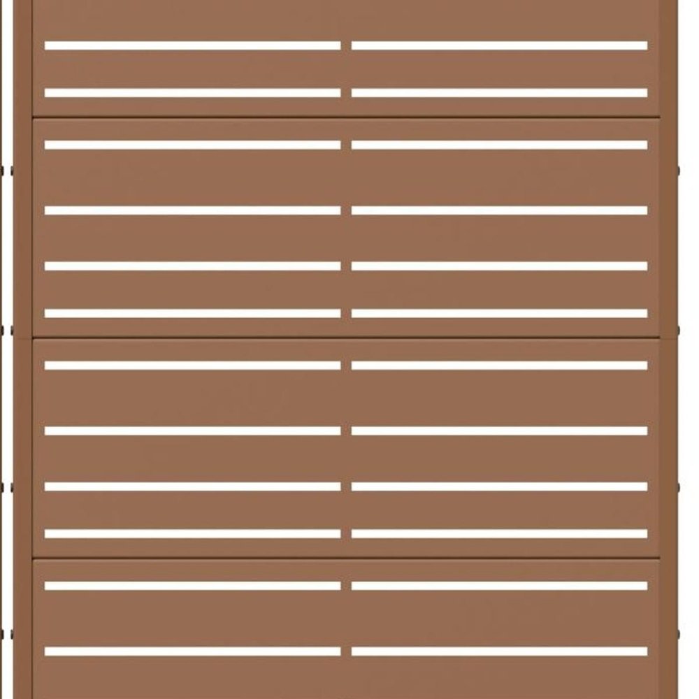 72" Brown Striped Steel 12 Outdoor Privacy Screen HomeRoots