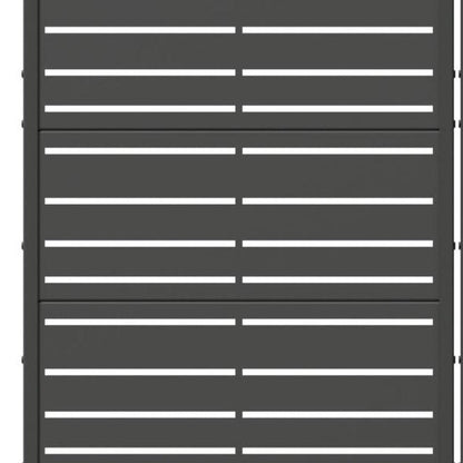 60" Black Striped Steel Ten Panel Outdoor Privacy Screen HomeRoots