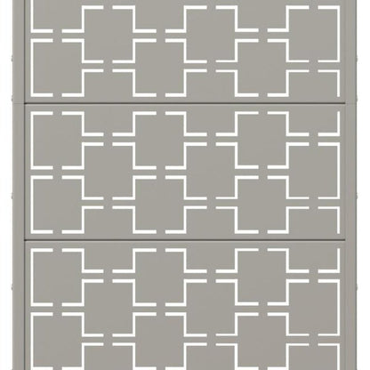 60" Gray Geometric Steel Five Panel Outdoor Privacy Screen HomeRoots