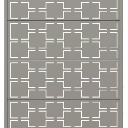 72" Gray Geometric Steel Six Panel Outdoor Privacy Screen HomeRoots