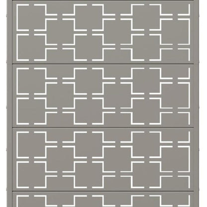 72" Gray Geometric Steel Six Panel Outdoor Privacy Screen HomeRoots
