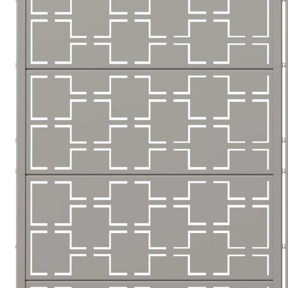 60" Gray Geometric Steel Ten Panel Outdoor Privacy Screen — view 2
