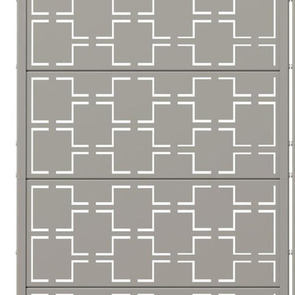 60" Gray Geometric Steel Ten Panel Outdoor Privacy Screen HomeRoots
