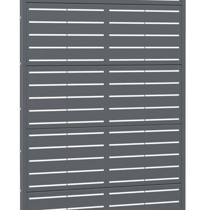 72" Gray Striped Steel Six Panel Outdoor Privacy Screen HomeRoots