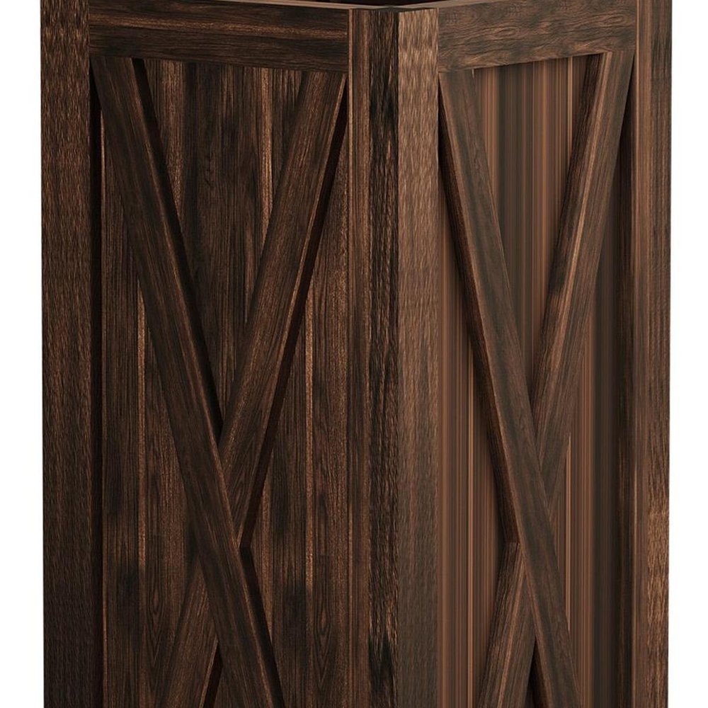 24" X 10" Brown Wood Rectangular Planter Box HomeRoots