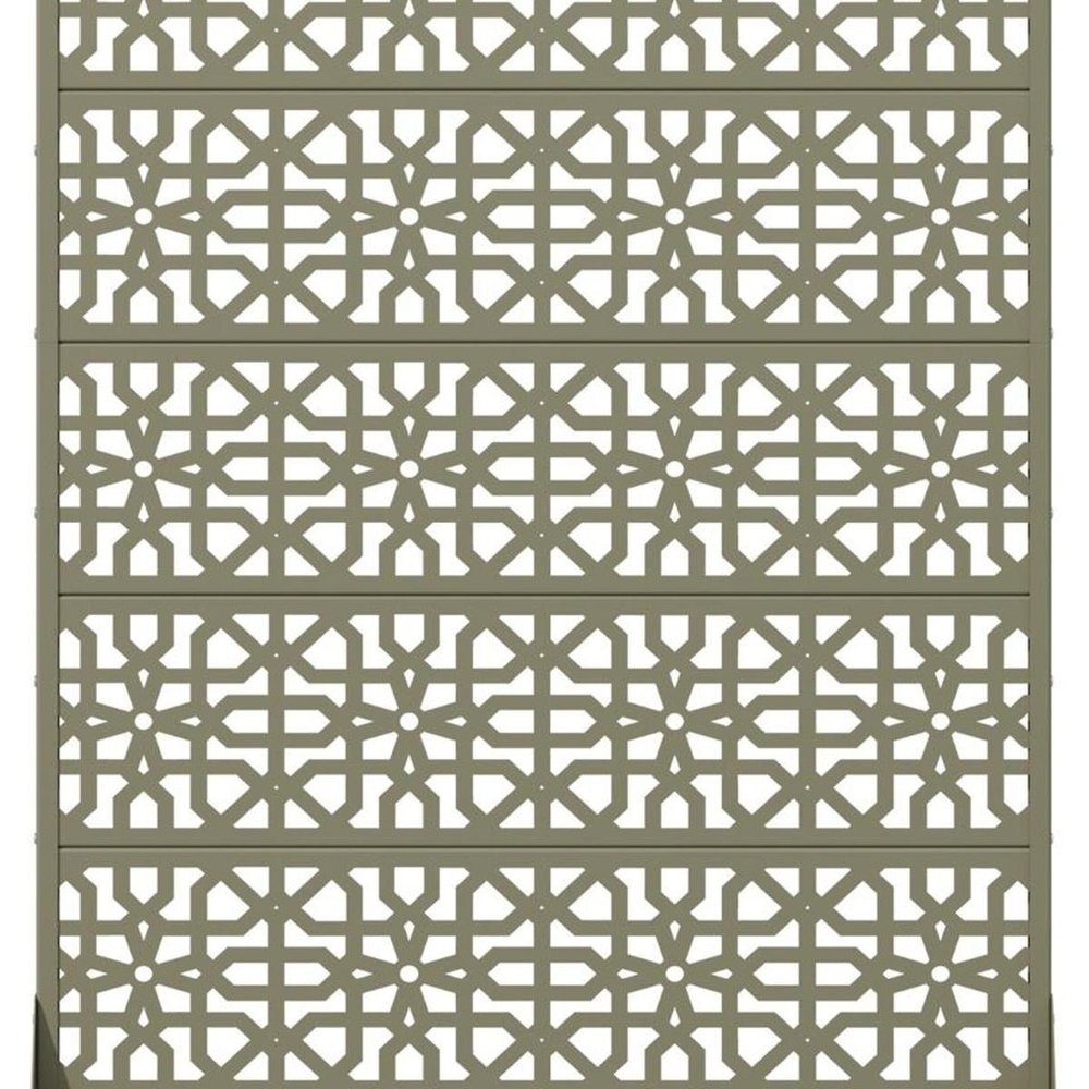 72" Gray Moroccan Steel Six Panel Outdoor Privacy Screen — view 3