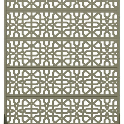 72" Gray Moroccan Steel Six Panel Outdoor Privacy Screen HomeRoots