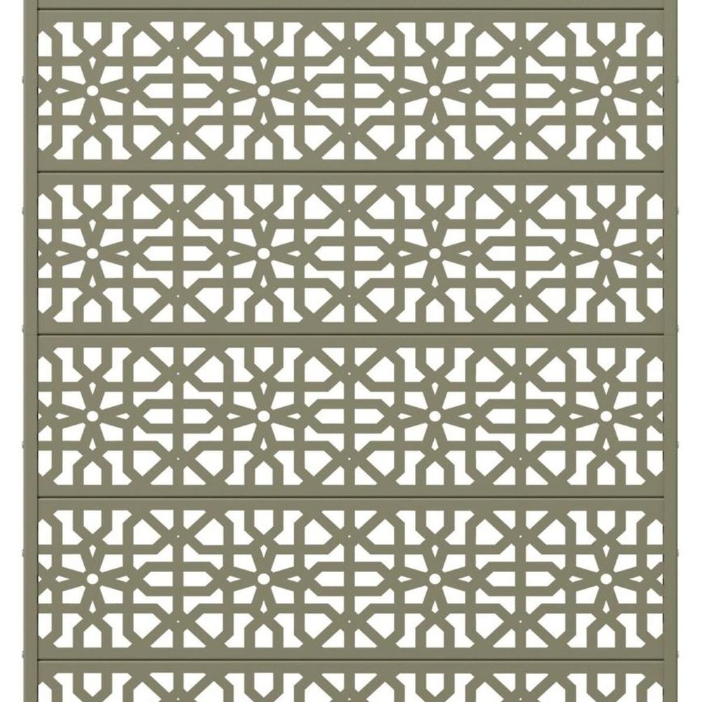 72" Gray Moroccan Steel Six Panel Outdoor Privacy Screen — view 4