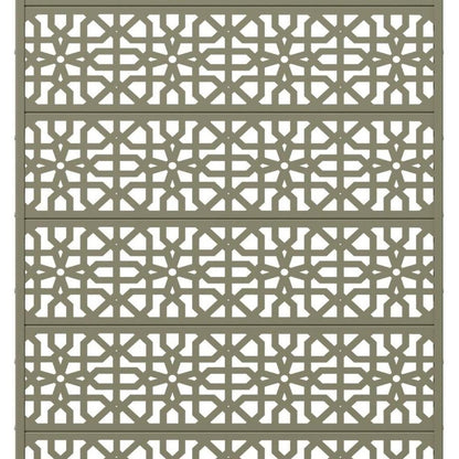 72" Gray Moroccan Steel Six Panel Outdoor Privacy Screen HomeRoots